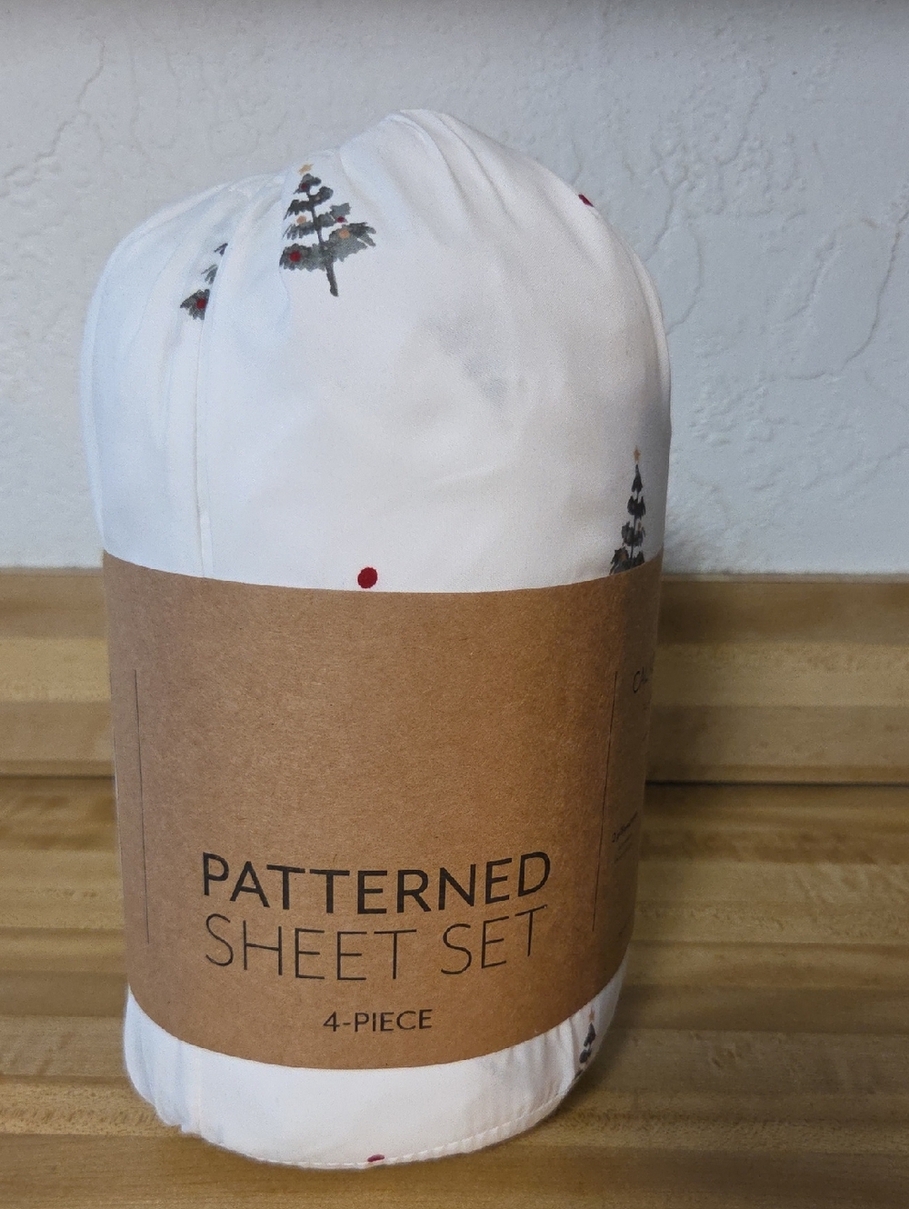 NWT "JenJoy" Holiday Patterned Tree Design California King Sheet Set